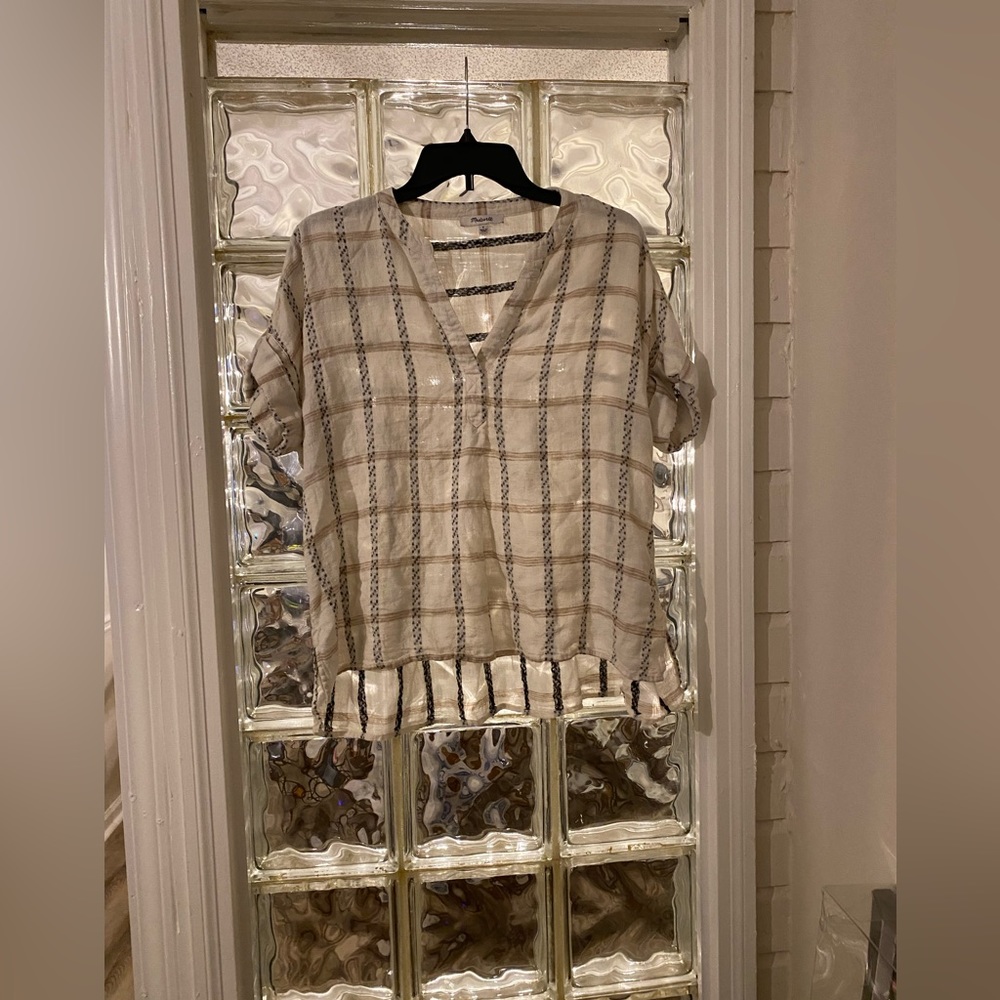 Madewell Lakeline Popover Shirt in Antique Cream